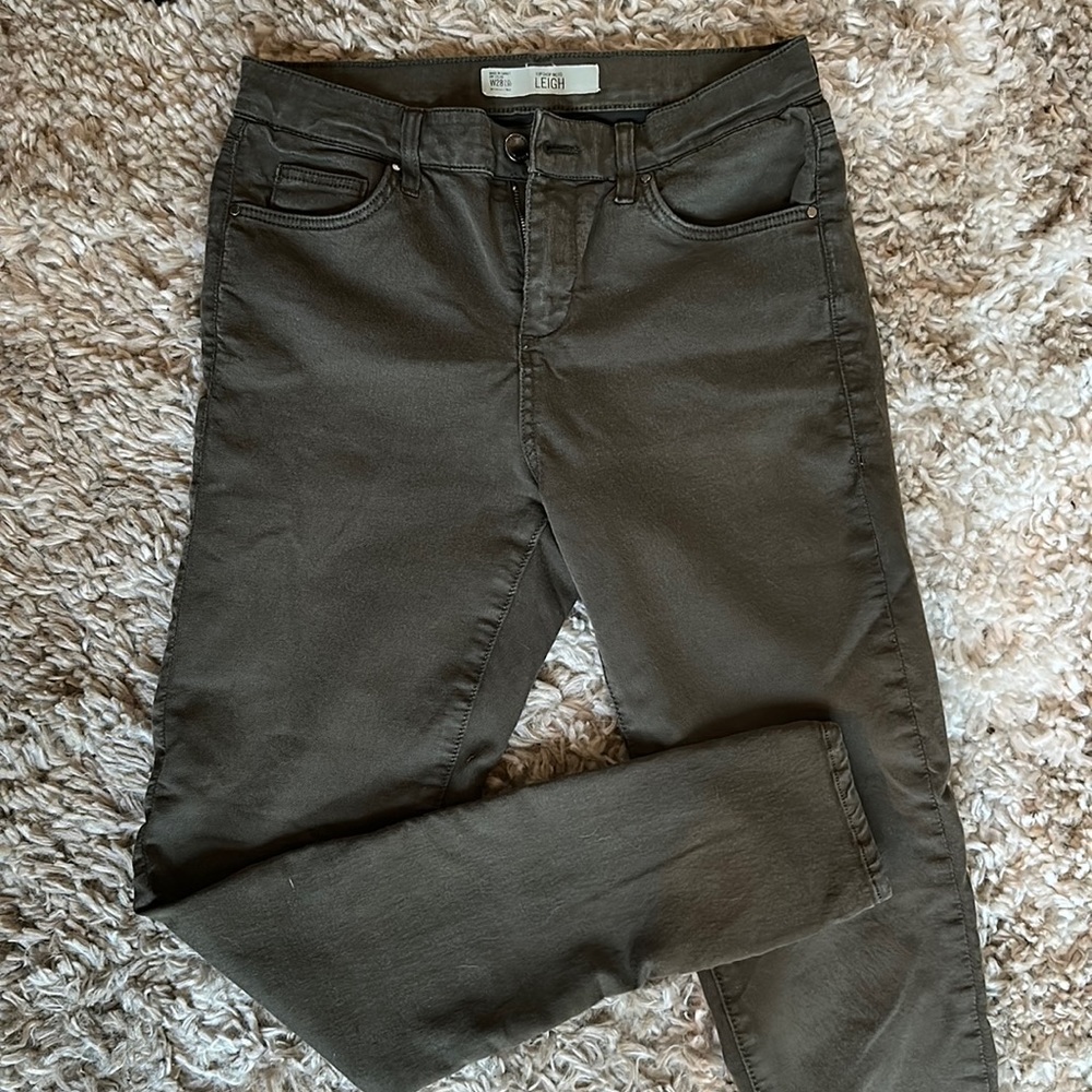 Topshop LEIGH Green Skinny Jean